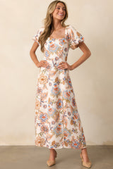 MINKPINK Ivory Floral Marceline Midi Dress