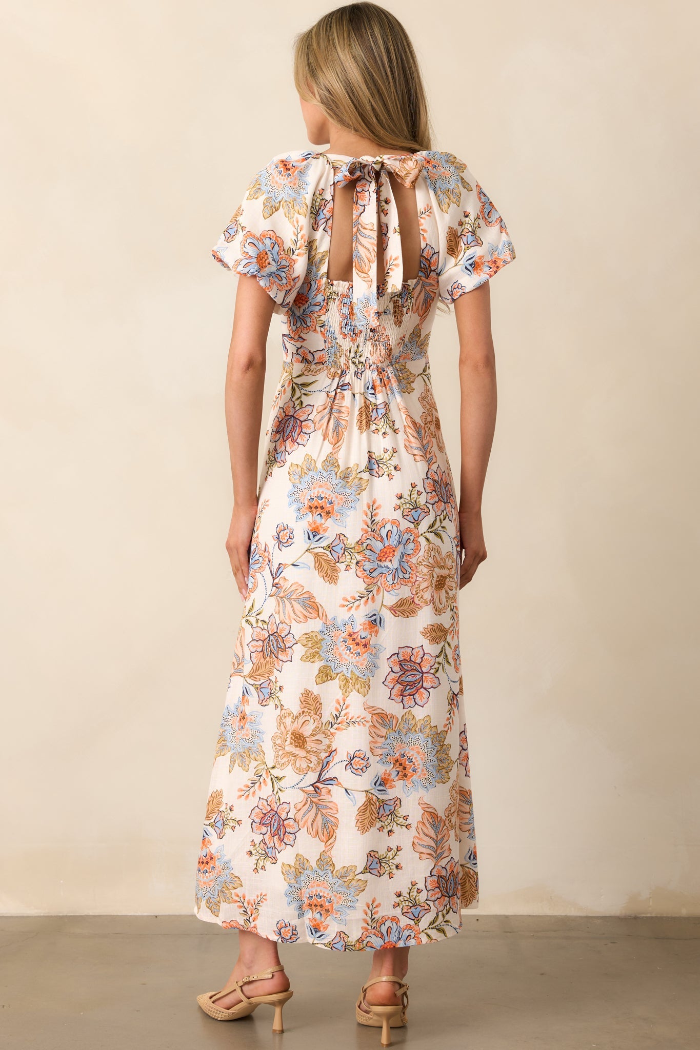 MINKPINK Ivory Floral Marceline Midi Dress