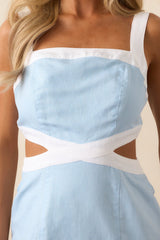 MINKPINK Sky Blue Pandora Contrast Mini Dress