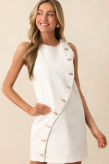 MINKPINK White Tabitha Wave Button Mini Dress