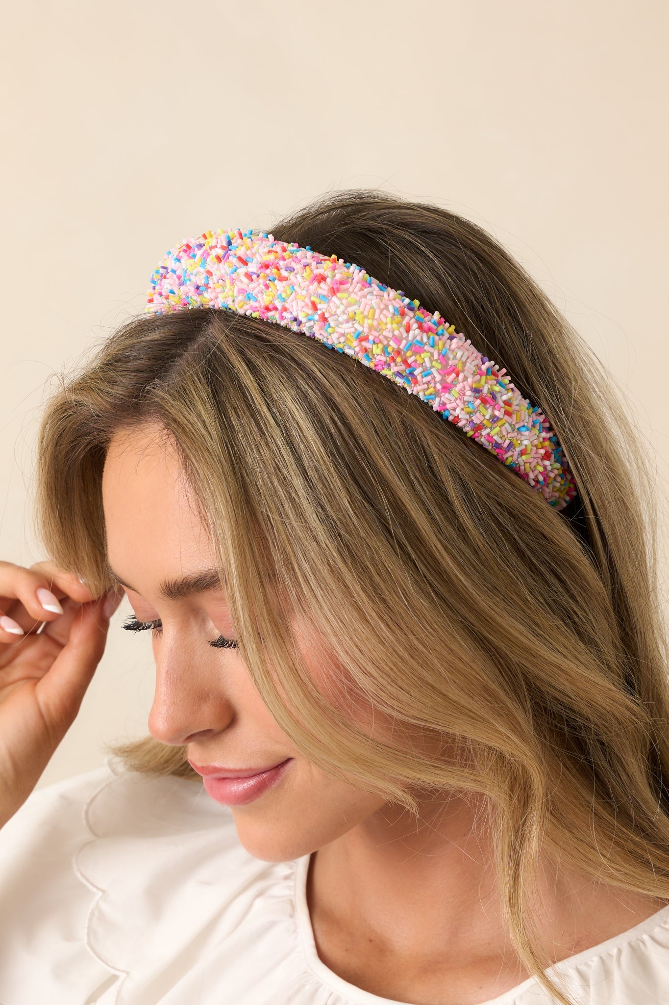 Sweet Treat Light Pink Sprinkled Headband