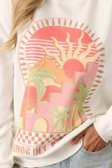 Z Supply Sea Salt Ivory Paraiso Sunday Sweatshirt