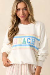 Z Supply Ivory Vanilla Ice Oversized Beach Sweatshirt