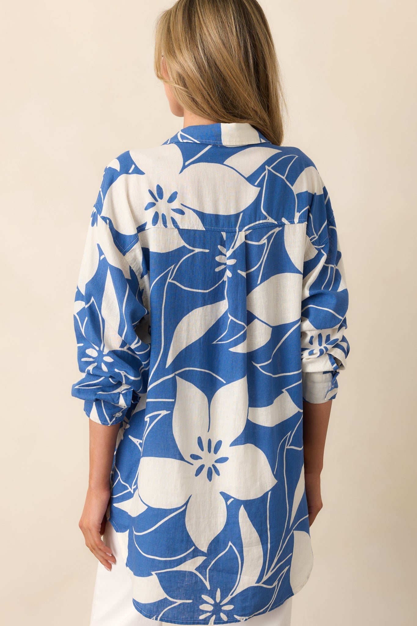 Z Supply Riviera Blue Tomas Madero Button Up Top