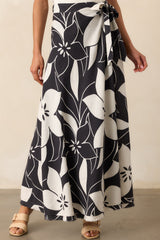 Z Supply Black Floral Salerno Madero Wrap Skirt