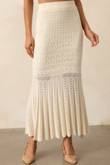 Z Supply Beige Soria Crochet Midi Skirt
