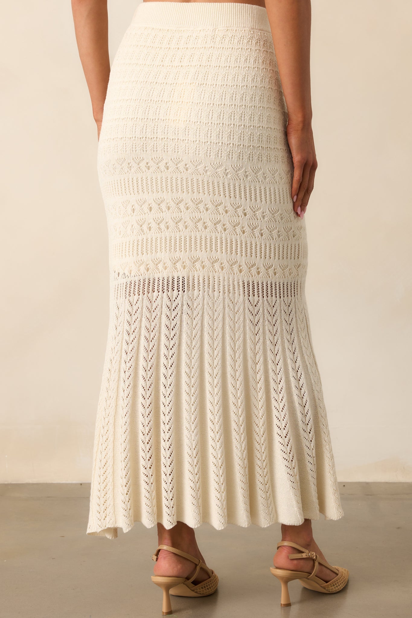 Z Supply Beige Soria Crochet Midi Skirt