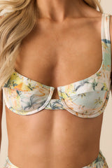 MINKPINK Yellow Green Vacanza Bra Bikini Top