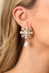 Love Song Ivory Pearl & Gold Drop Earrings
