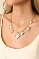 Find Your Happy Place Gold Locket Charm Necklace