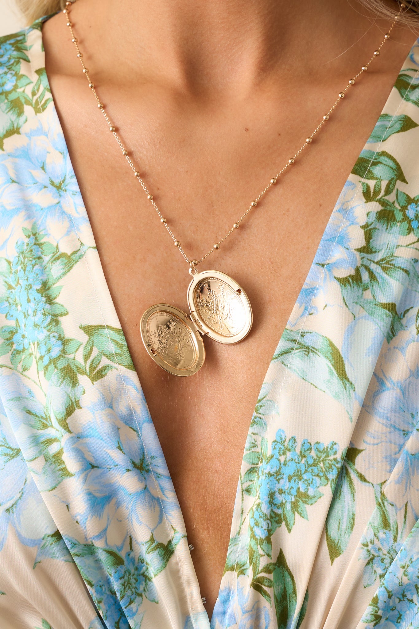 On Repeat Gold Locket Necklace