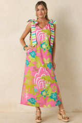 Prosperina Arden Pink Multi Chinoiserie Cotton Maxi Dress