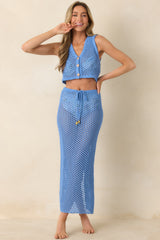MINKPINK Balmy Blue Crochet Hipster Skirt