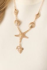 Ocean Glow Gold Multi Shell & Starfish Necklace