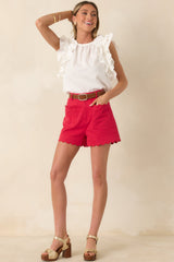 Dawn Of My Heart Ivory Ruffled Top