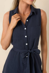 Z Supply New Light Navy Cotton Romper