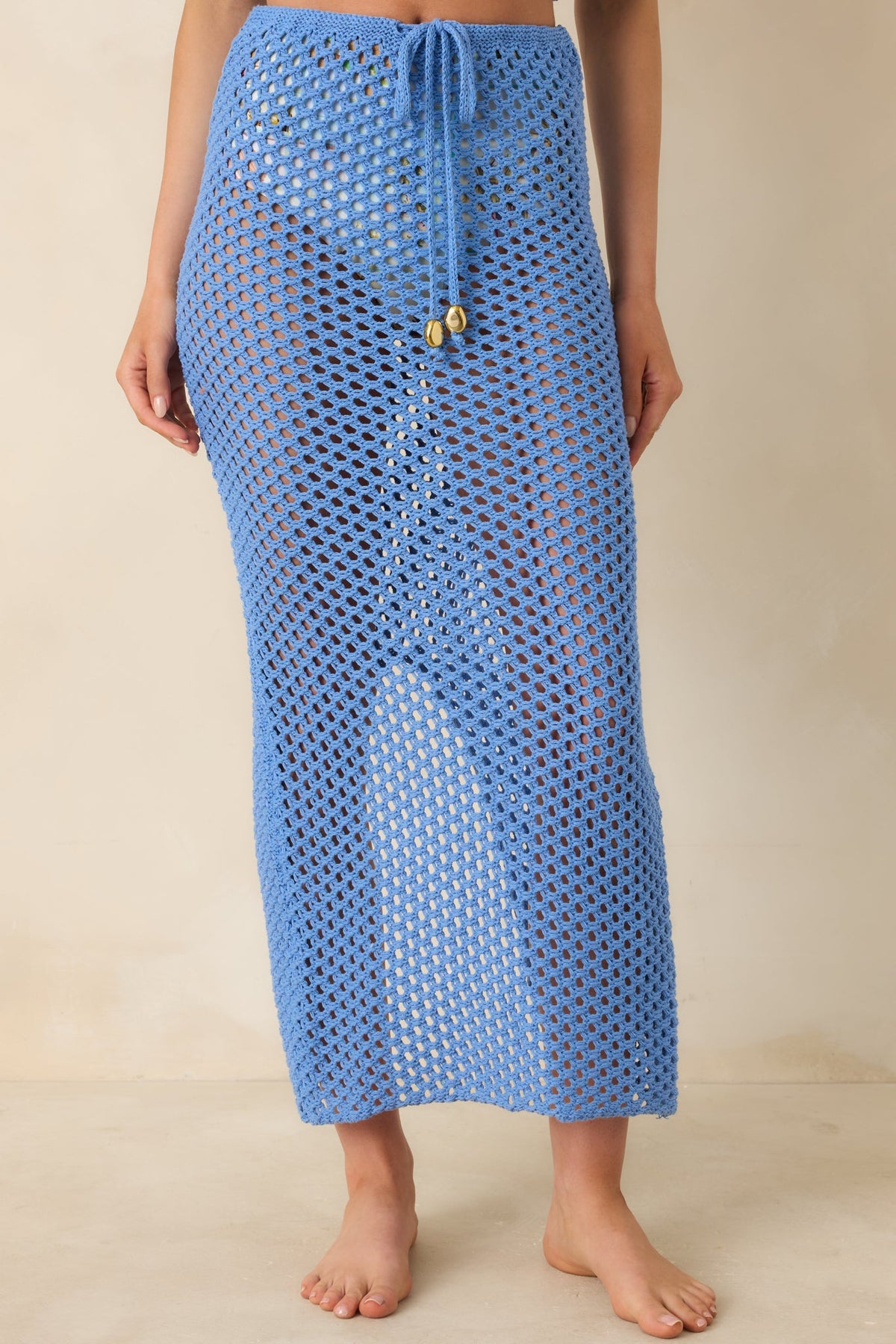 MINKPINK Balmy Blue Crochet Hipster Skirt