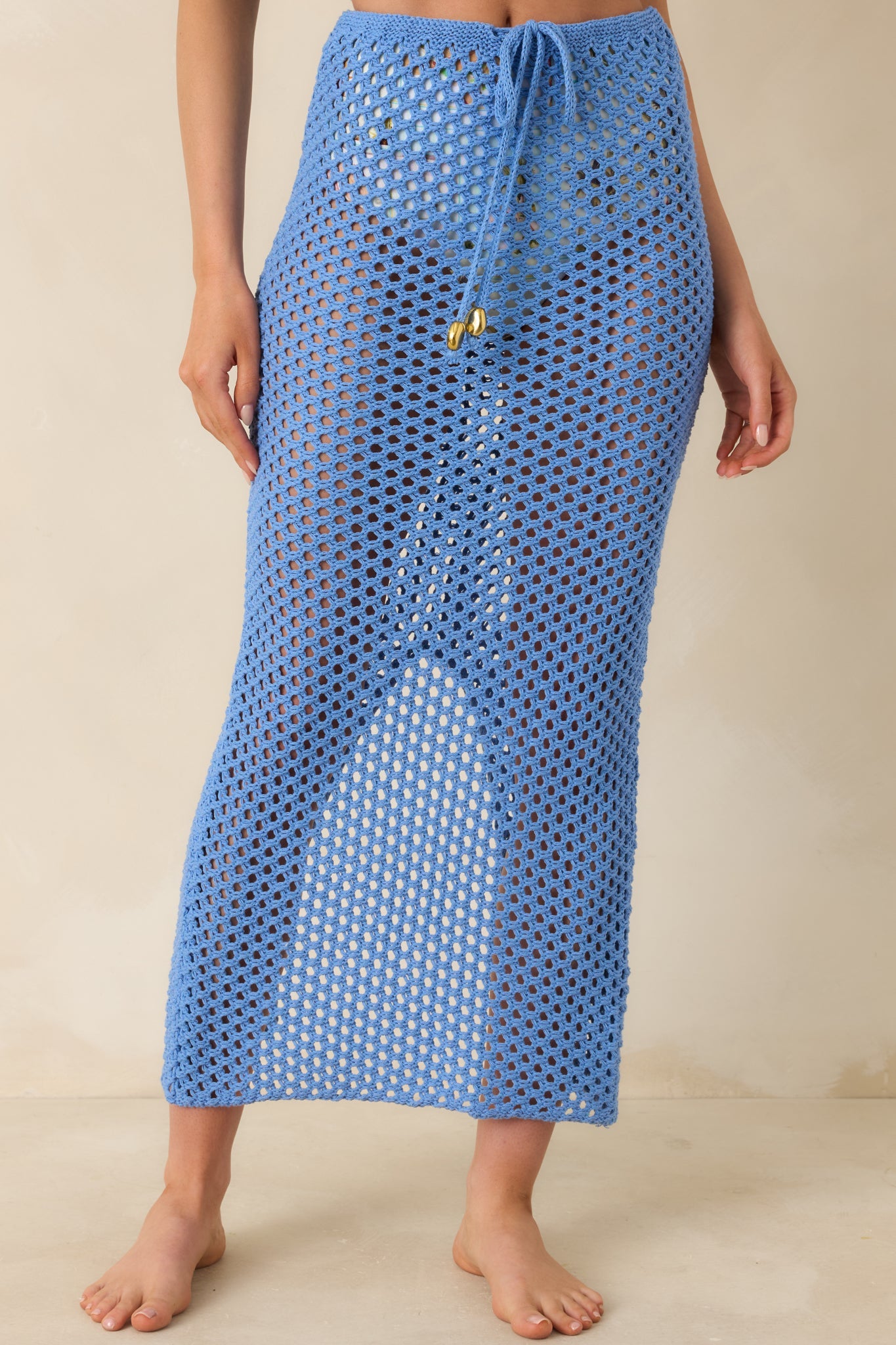 MINKPINK Balmy Blue Crochet Hipster Skirt