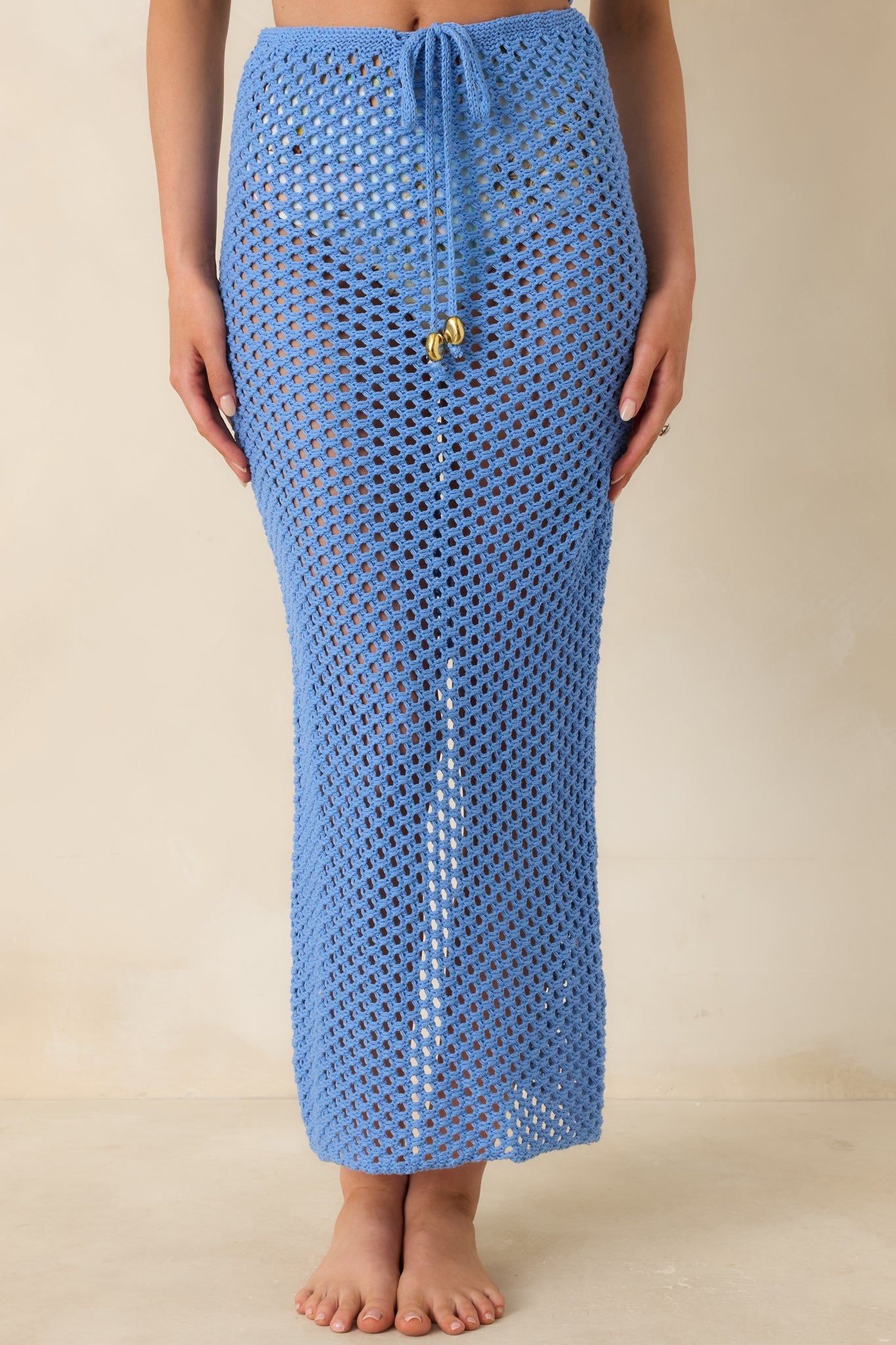MINKPINK Balmy Blue Crochet Hipster Skirt