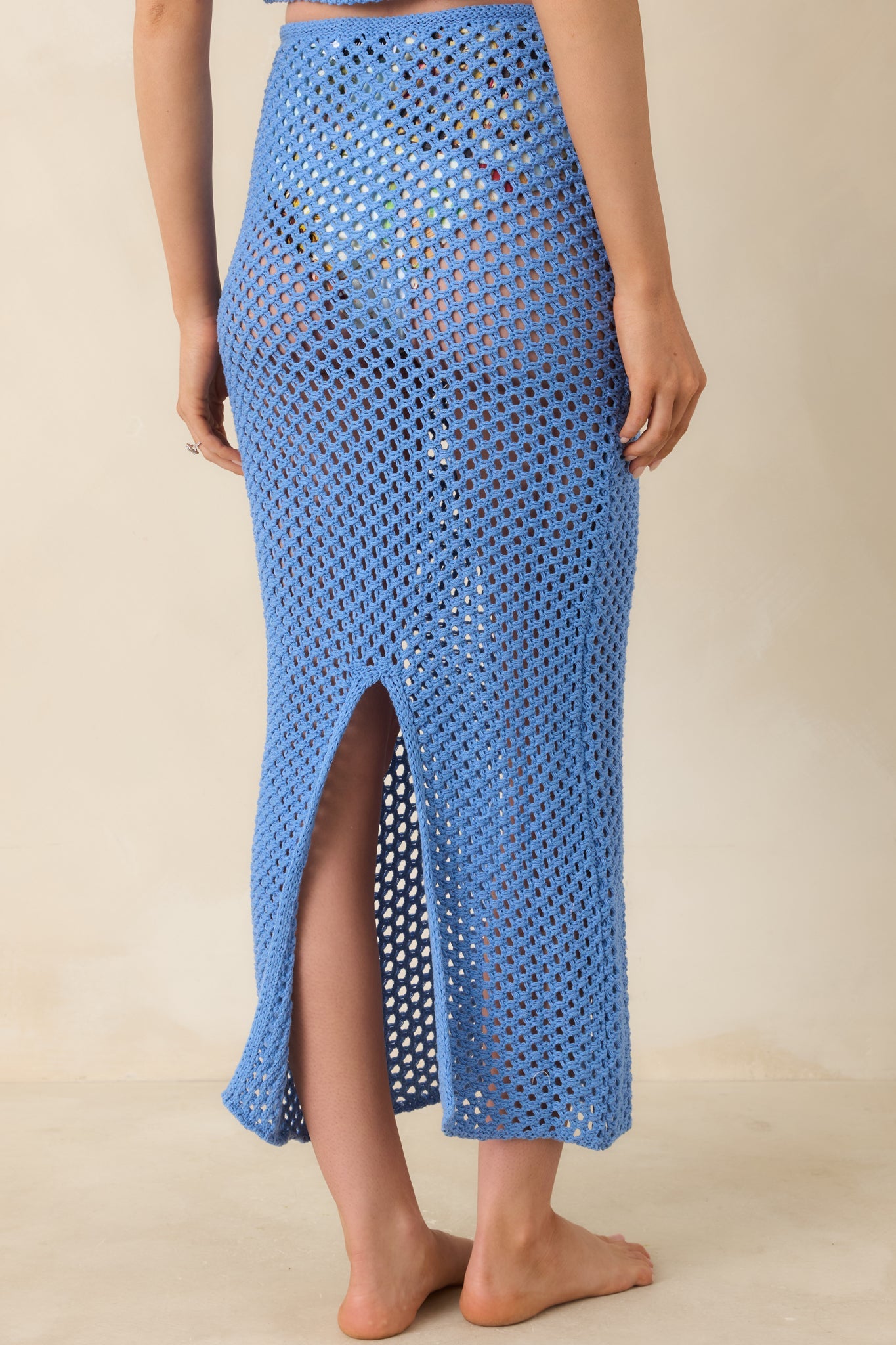 MINKPINK Balmy Blue Crochet Hipster Skirt