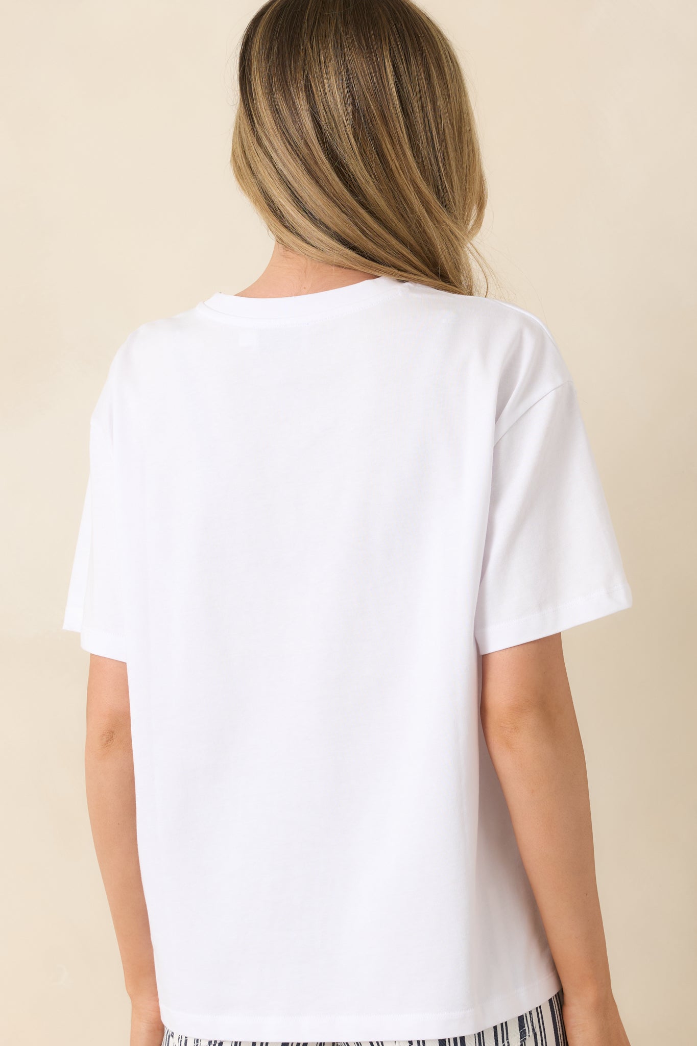 MINKPINK Marina White Multi Relaxed Oversized Cotton Tee