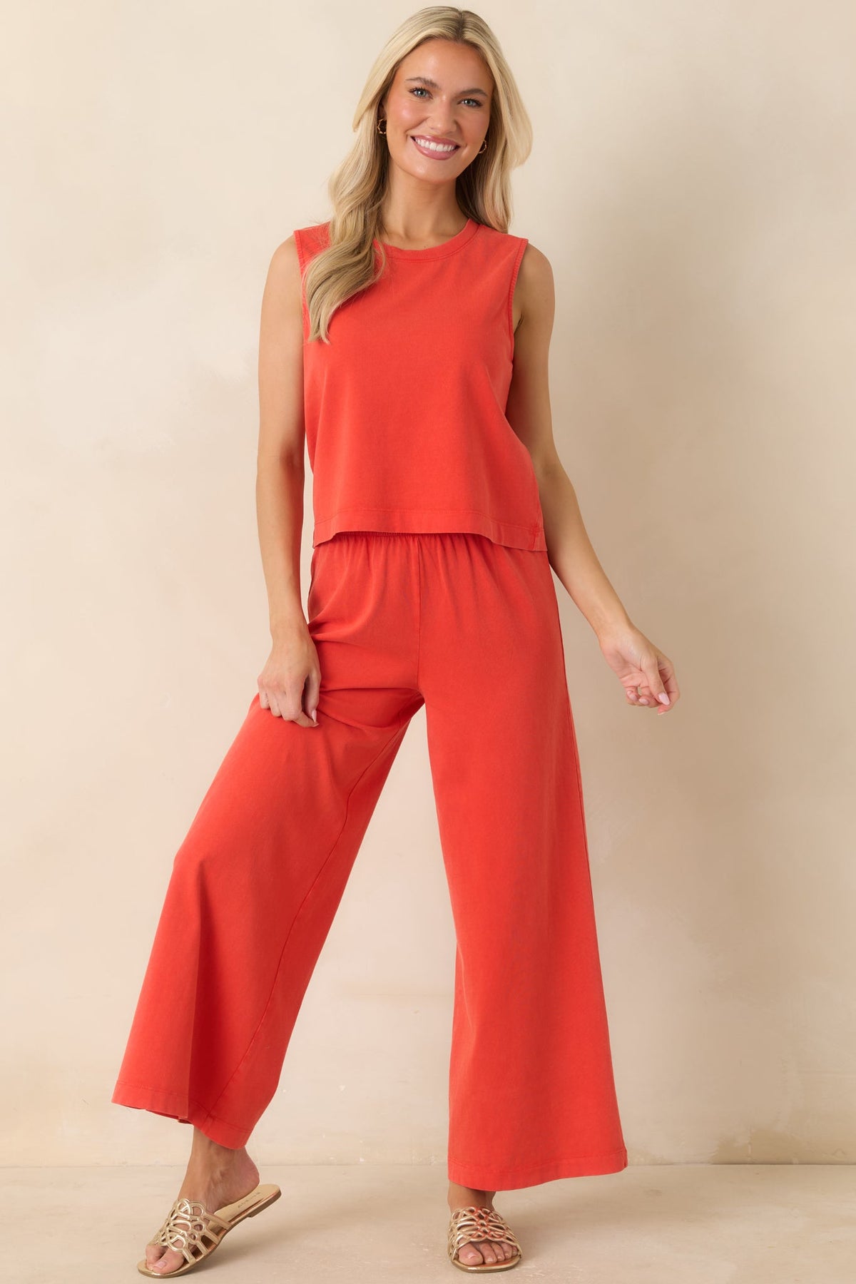 Z Supply Sloane Poppy Red Cotton Jersey Tank