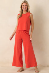 Z Supply Scout Poppy Red Cotton Jersey Pants