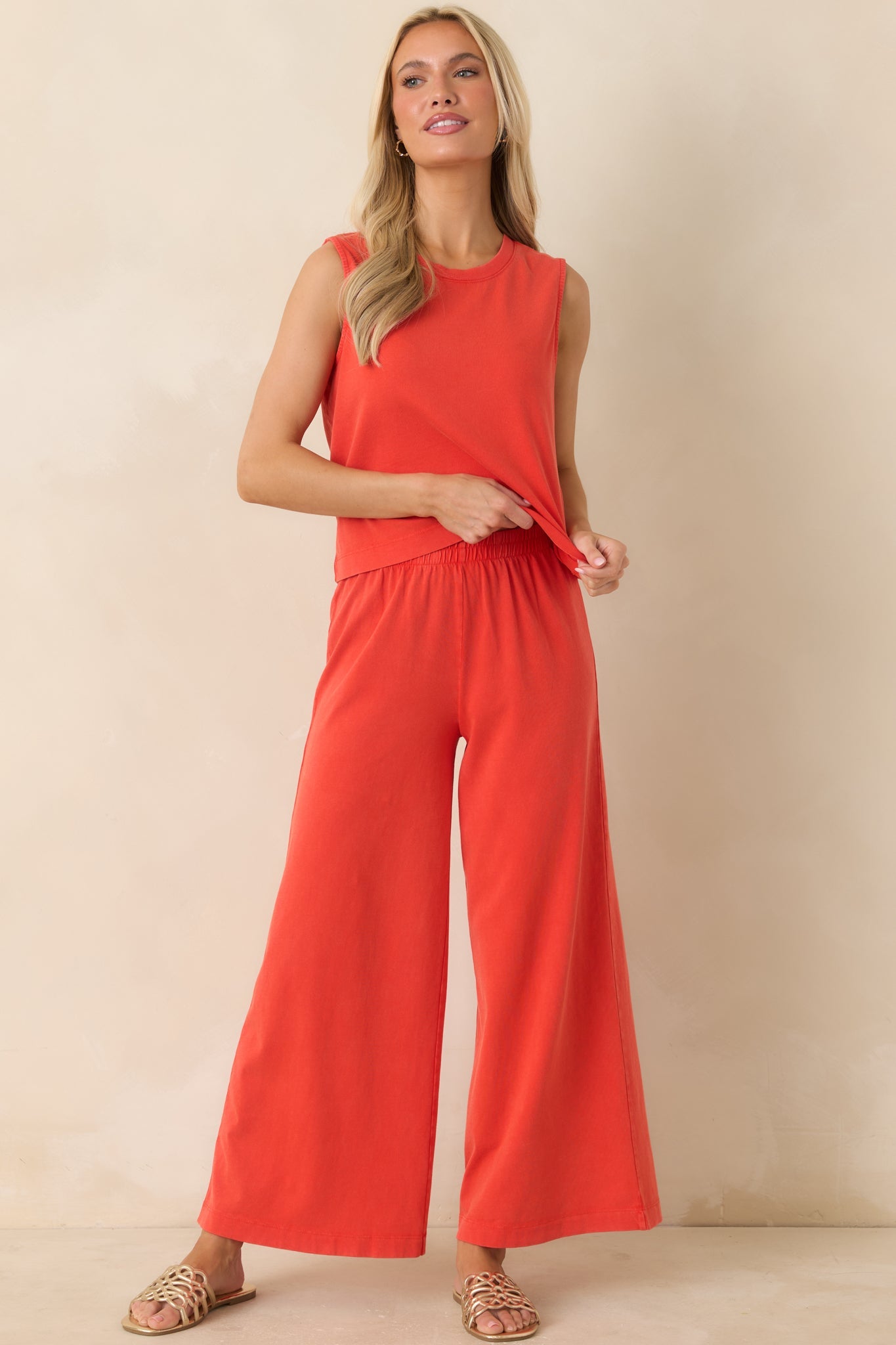 Z Supply Sloane Poppy Red Cotton Jersey Tank