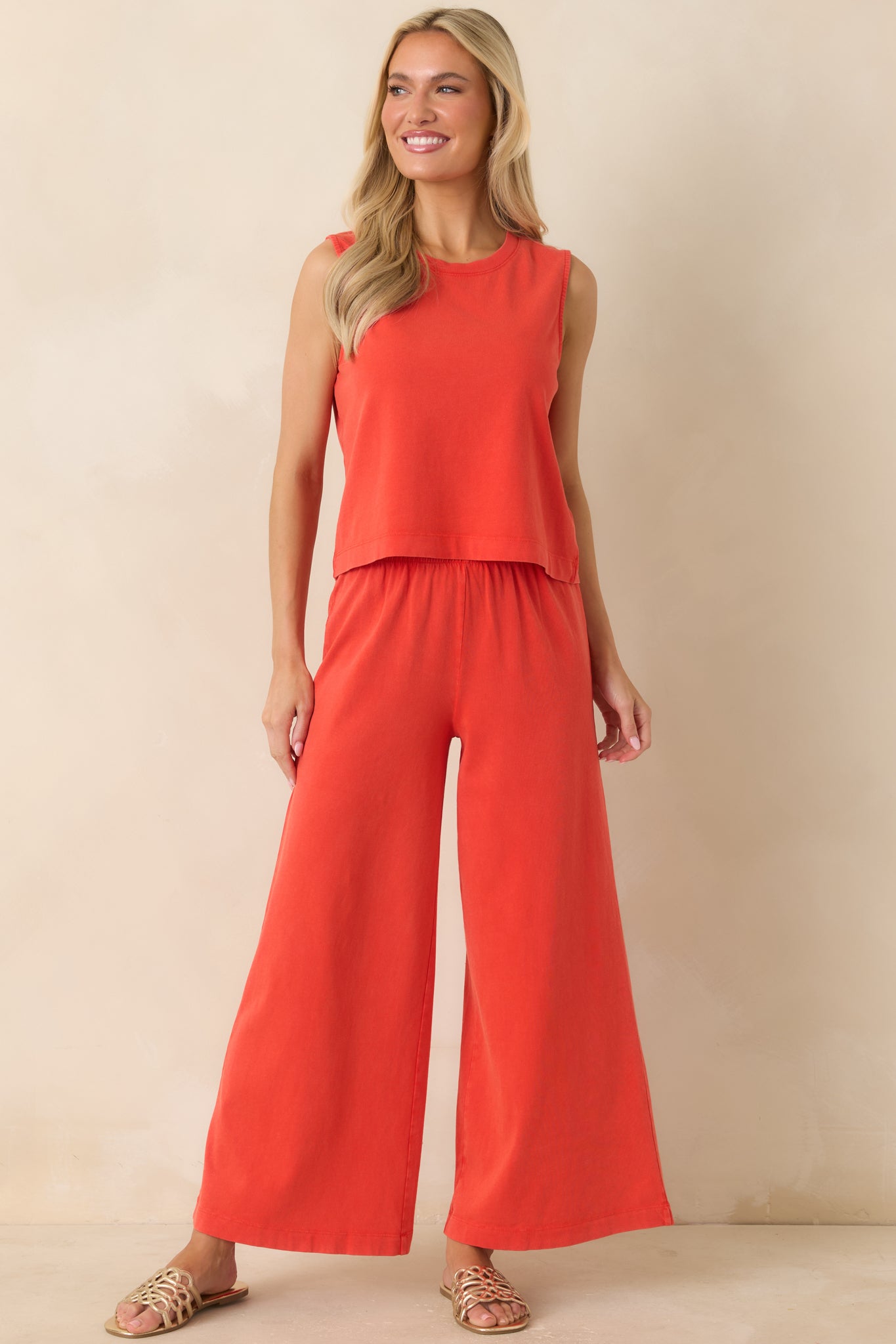 Z Supply Scout Poppy Red Cotton Jersey Pants