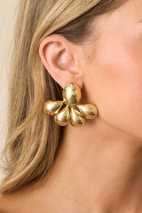 Feeling Like Forever Gold Oval Drop Earrings