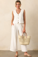 Z Supply White Marta Linen Vest