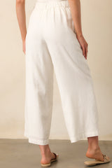 Z Supply White Topanga Wide Leg Linen Pant