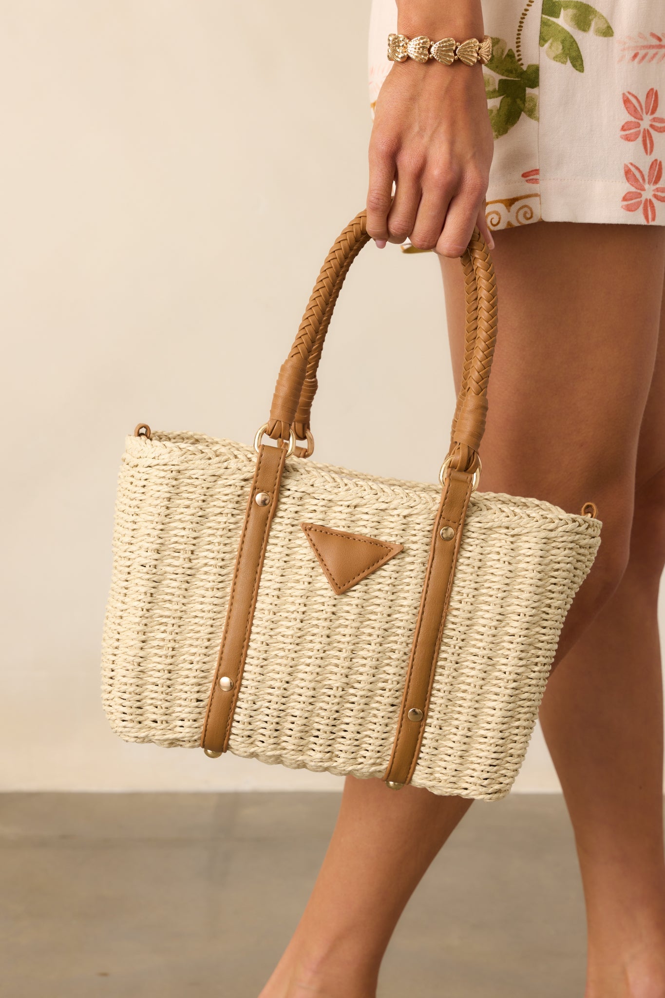 Savor The Slow Days Ivory Rattan Woven Handbag