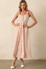 Hold Onto That Feeling Red Floral Cotton Sleeveless Maxi Dress