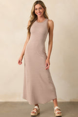 Z Supply Tan Iced Coffee Goodwin Stripe Midi Dress