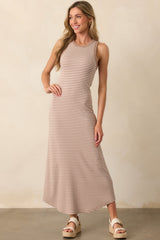 Z Supply Tan Iced Coffee Goodwin Stripe Midi Dress
