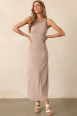 Z Supply Tan Iced Coffee Goodwin Stripe Midi Dress