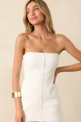 MINKPINK White Elora Knit Bustier Top