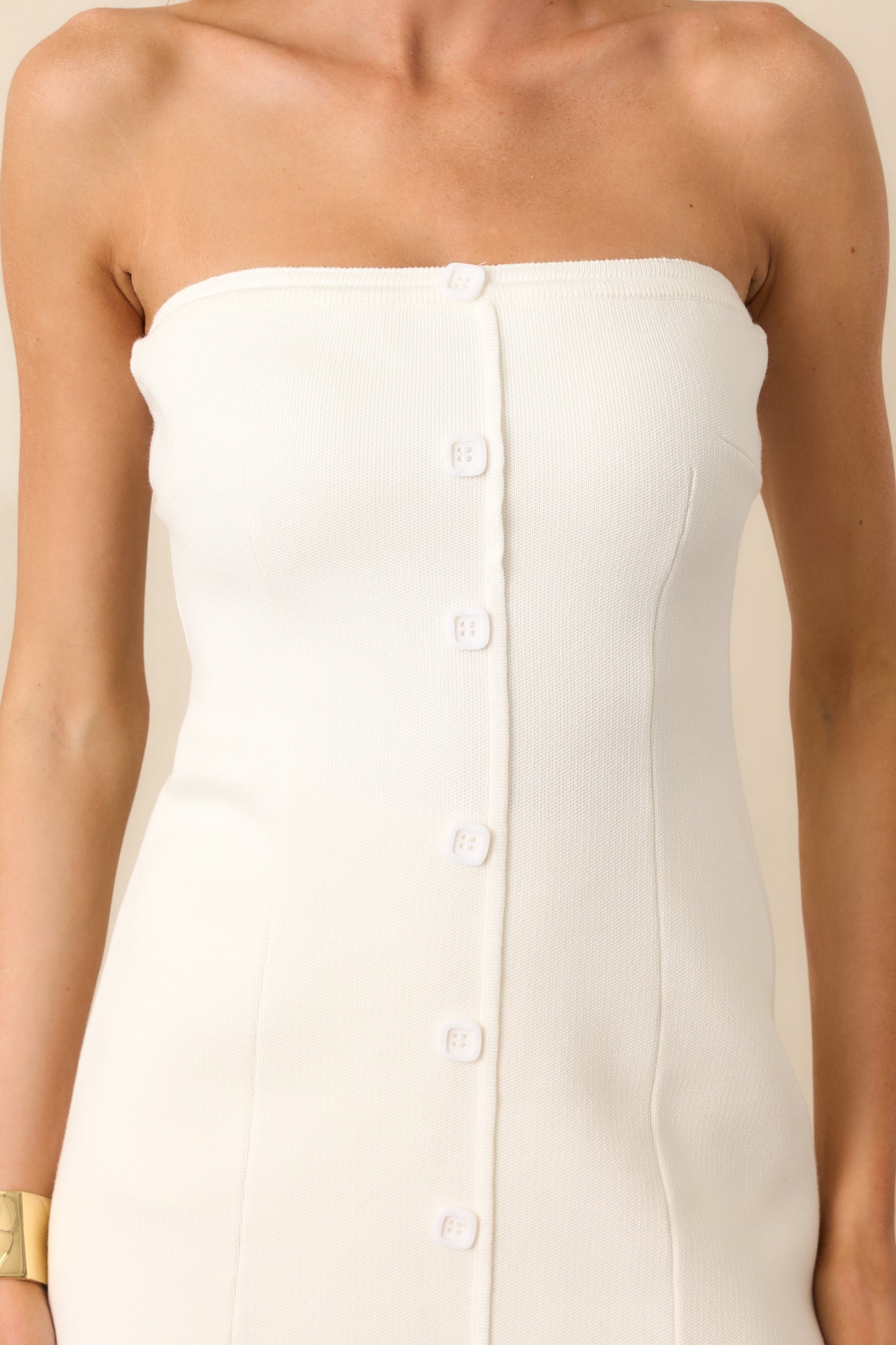 MINKPINK White Elora Knit Bustier Top