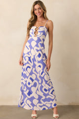 MINKPINK Dusty Blue Iris O-Ring Midi Dress