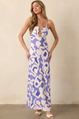 MINKPINK Dusty Blue Iris O-Ring Midi Dress