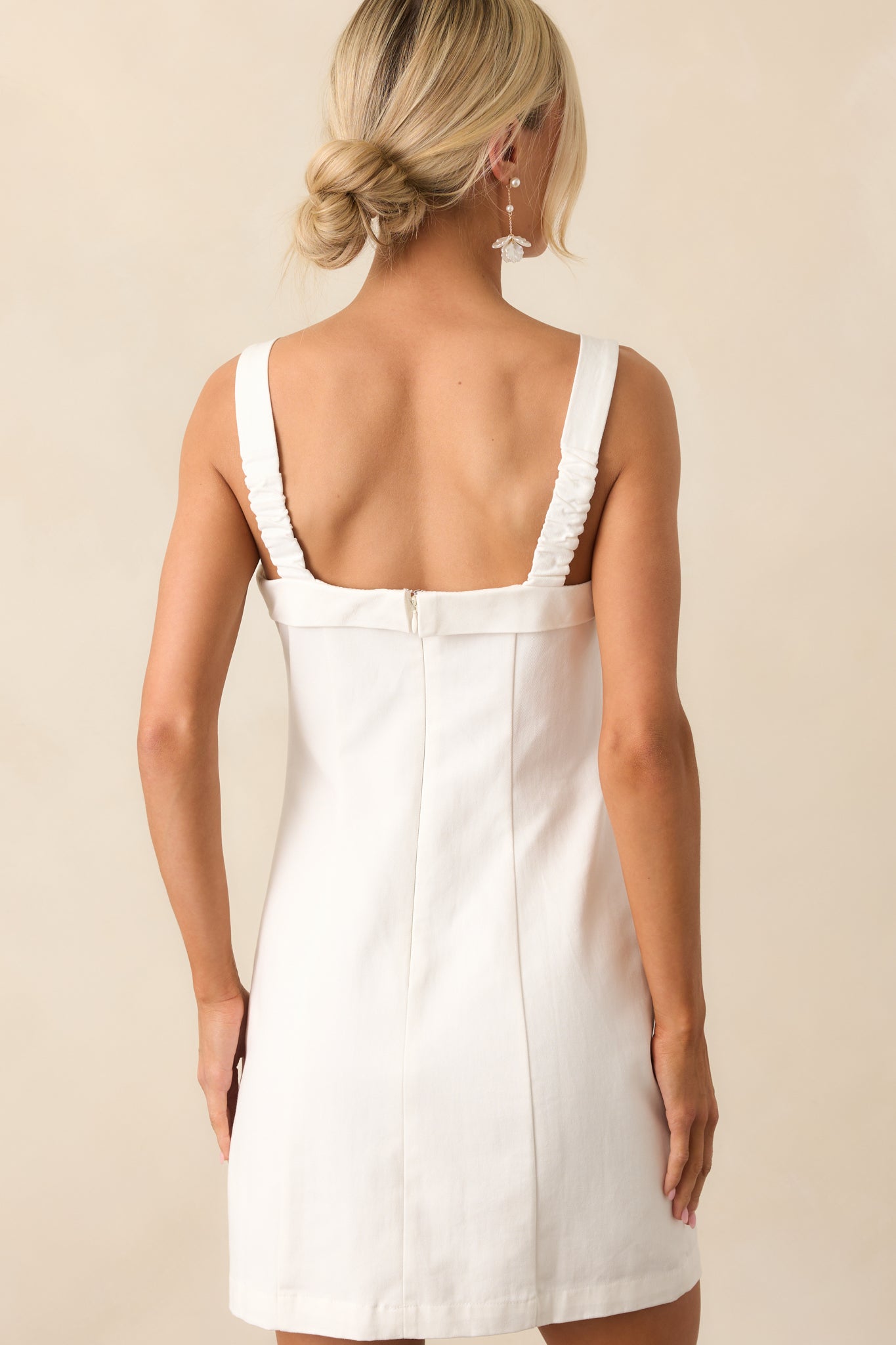 MINKPINK White Imogen Drill Tie Mini Dress