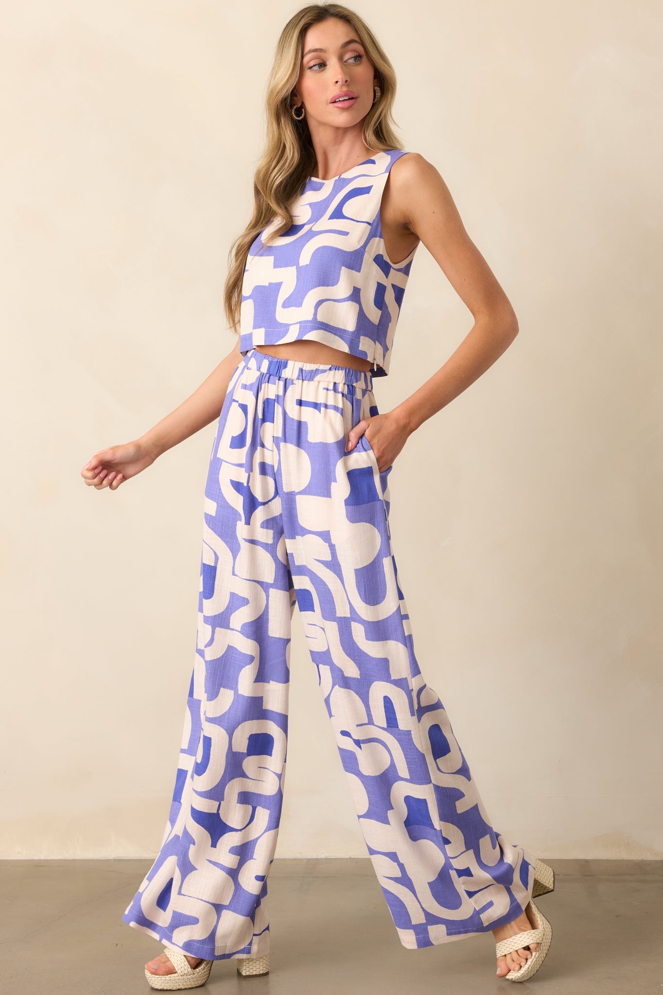 MINKPINK Dusty Blue Iris Wide Leg Pant