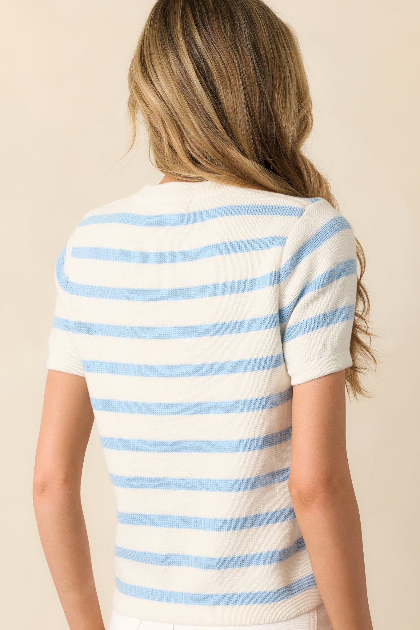 Mary Lynn Blue Belle Stripe Cotton Sweater