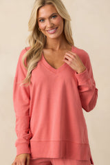 Z Supply Persimmon Pink Modern V-Neck Weekender