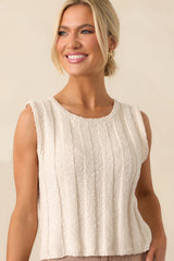 Z Supply Ivory Sea Salt Calan Rib Sweater Cropped Tank