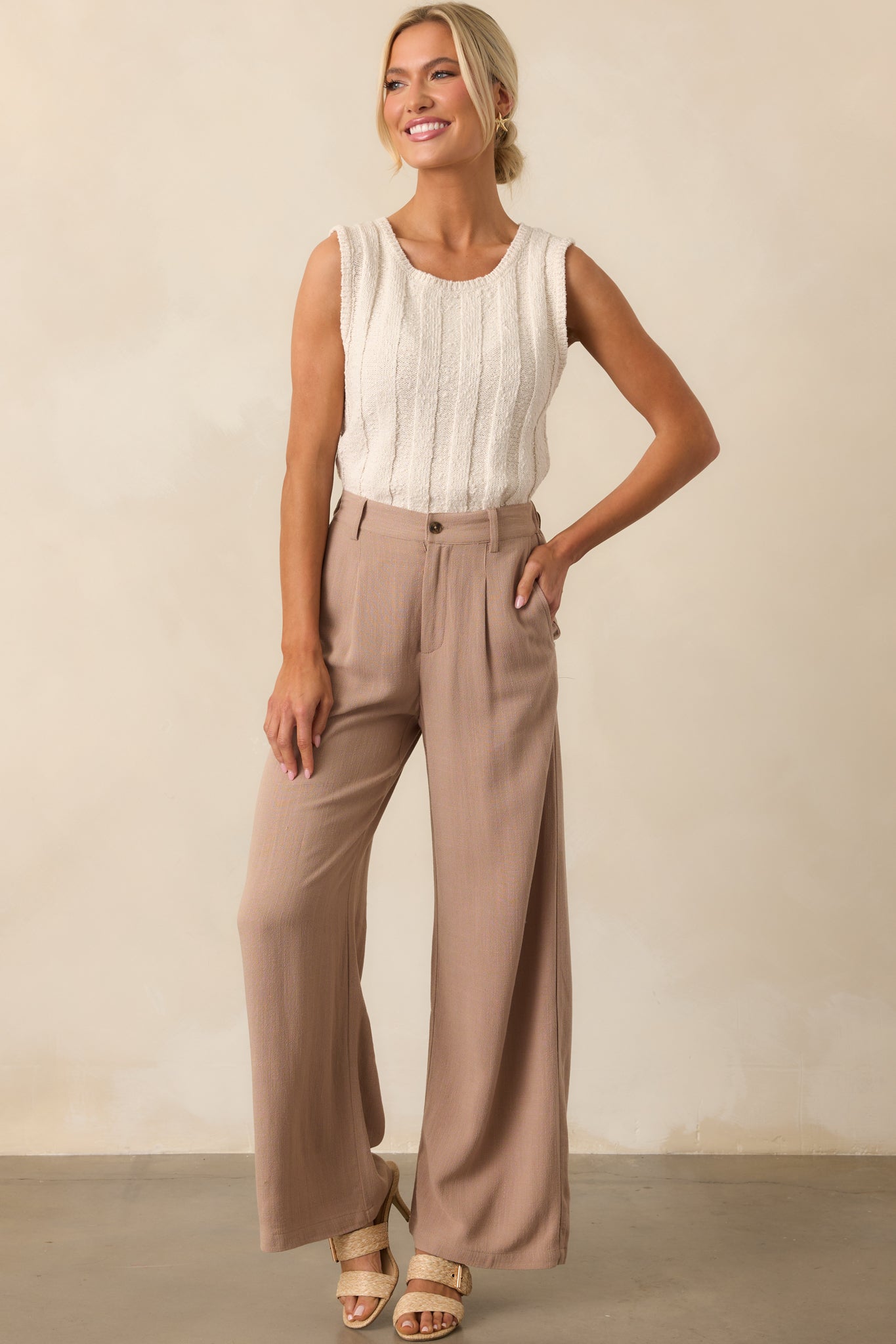 Z Supply Ivory Sea Salt Calan Rib Sweater Cropped Tank