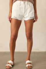 Z Supply Off White Classic Hi Rise Denim Short