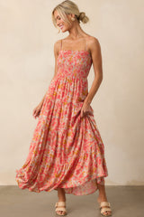 Z Supply Pink Coral Balos Jardin Floral Maxi Dress