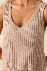 Z Supply Tan Sloane V-Neck Silky Rib Tank
